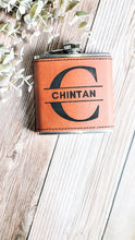Load image into Gallery viewer, Personalized Leather Flask