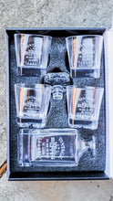 Load image into Gallery viewer, Square Decanter and Scotch Glasses Set