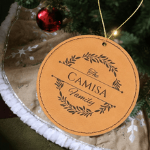 Load image into Gallery viewer, Personalized Round Leatherette Ornament