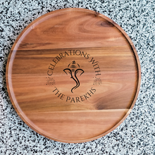 Load image into Gallery viewer, Large Round Celebrations Wood Tray