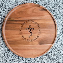 Load image into Gallery viewer, Large Round Celebrations Wood Tray