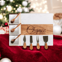 Load image into Gallery viewer, 11 Piece Marble and Acacia Wood Serving Board