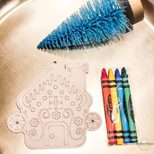 Load image into Gallery viewer, Gingerbread House Coloring Ornaments (Set of 3)