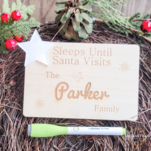 Load image into Gallery viewer, Sleeps Until Santa Visits Acrylic Plaque