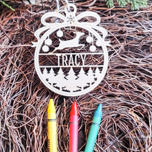 Load image into Gallery viewer, Reindeer Name Coloring Ornament