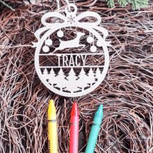 Load image into Gallery viewer, Reindeer Name Coloring Ornament