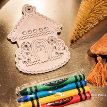Load image into Gallery viewer, Gingerbread House Coloring Ornaments (Set of 3)