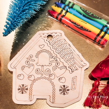 Load image into Gallery viewer, Gingerbread House Coloring Ornaments (Set of 3)
