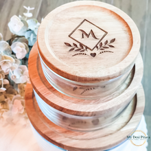 Load image into Gallery viewer, Glass Containers Leaf Design (Set of 3)