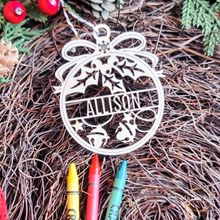 Load image into Gallery viewer, Mistletoe Name Coloring Ornament