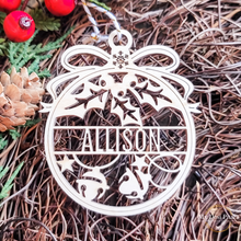 Load image into Gallery viewer, Mistletoe Name Coloring Ornament