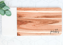 Load image into Gallery viewer, Rectangle White Marble Acacia Serving Board