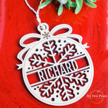 Load image into Gallery viewer, Snowflake Name Coloring Ornament
