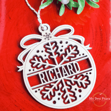 Load image into Gallery viewer, Snowflake Name Coloring Ornament