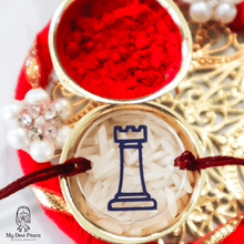 Load image into Gallery viewer, Chess rakhi with personalized name for Raksha Bandhan