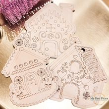 Load image into Gallery viewer, Gingerbread House Coloring Ornaments (Set of 3)