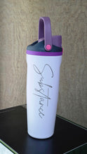 Load image into Gallery viewer, Personalized purple stanley water bottle with handle with name
