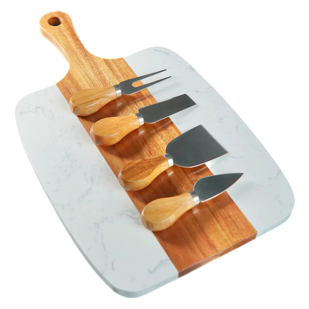 Marble Serving Board Set with Handle