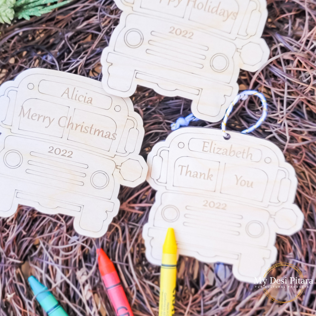 School Bus Driver Coloring Ornament
